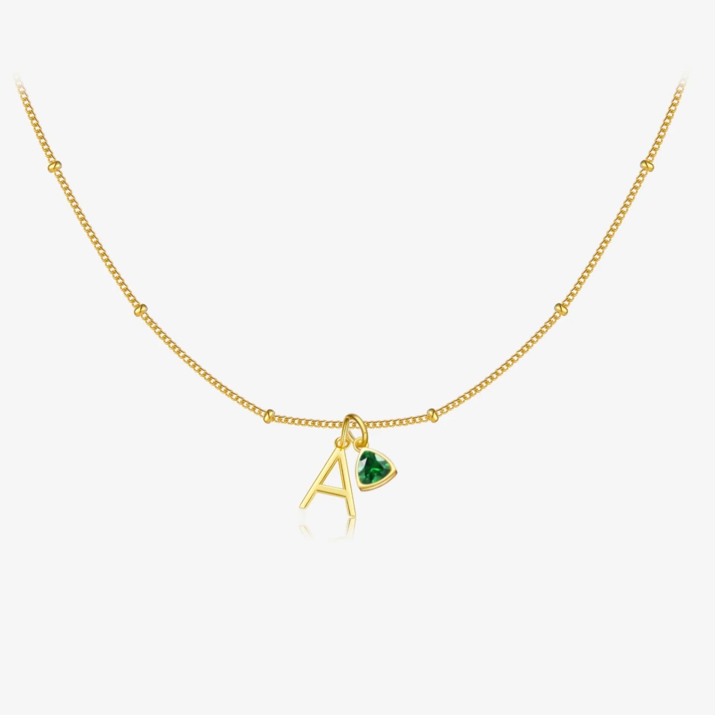 BIRTHSTONE INITIAL NECKLACE - SUMMER EDITION