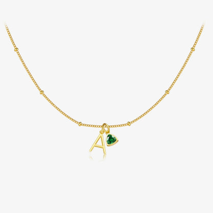 BIRTHSTONE INITIAL NECKLACE - SUMMER EDITION