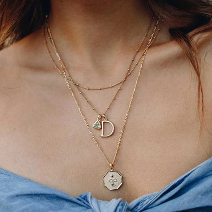 BIRTHSTONE INITIAL NECKLACE - SUMMER EDITION