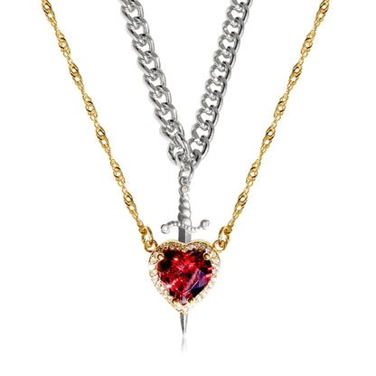 COEUR ET EPEE 2 PIECE NECKLACE