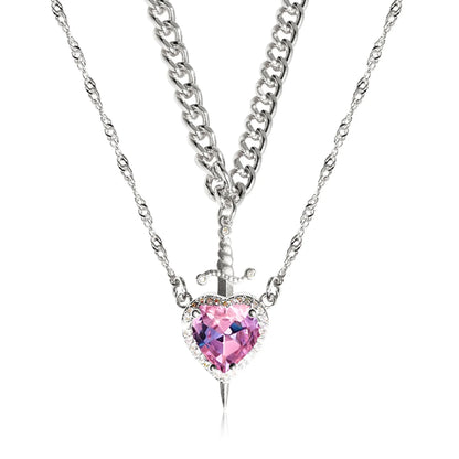 COEUR ET EPEE 2 PIECE NECKLACE