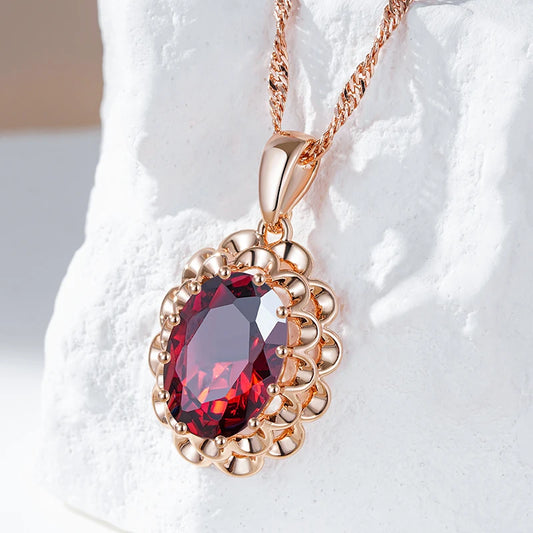 FIRE RED ZIRCON NECKLACE